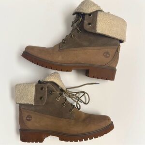 Timberland Jayne boots sz 8 fleece fold down